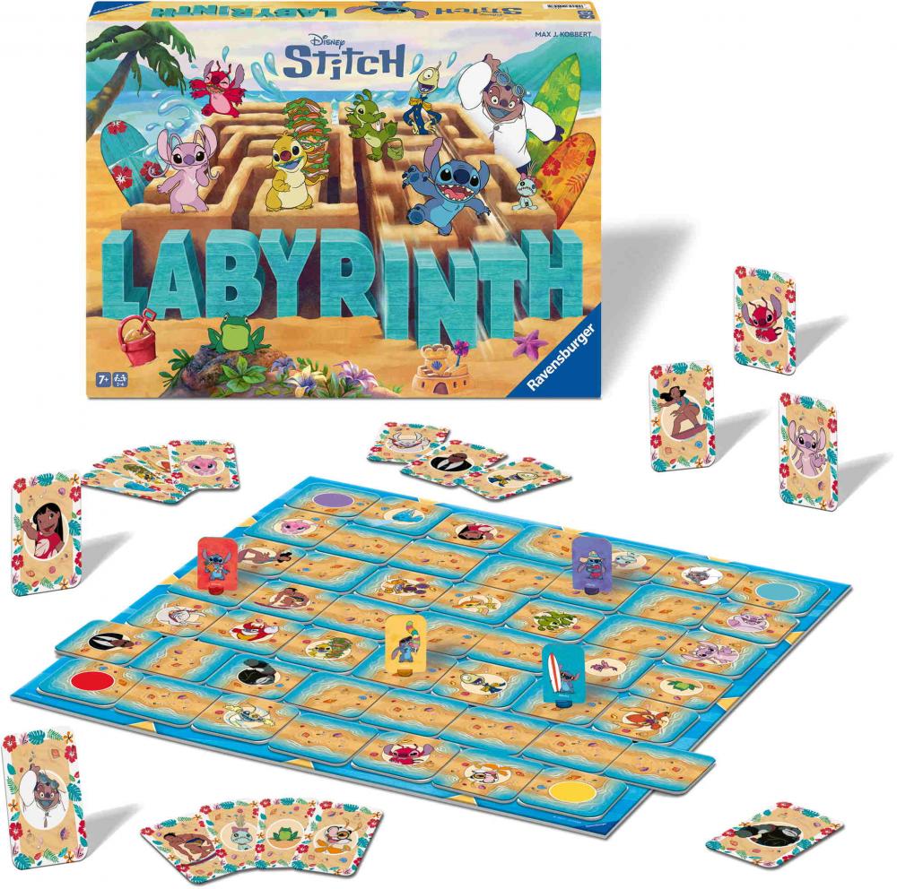 Ravensburger Familienspiel Such- und Schiebespiel Stitch Labyrinth 24943