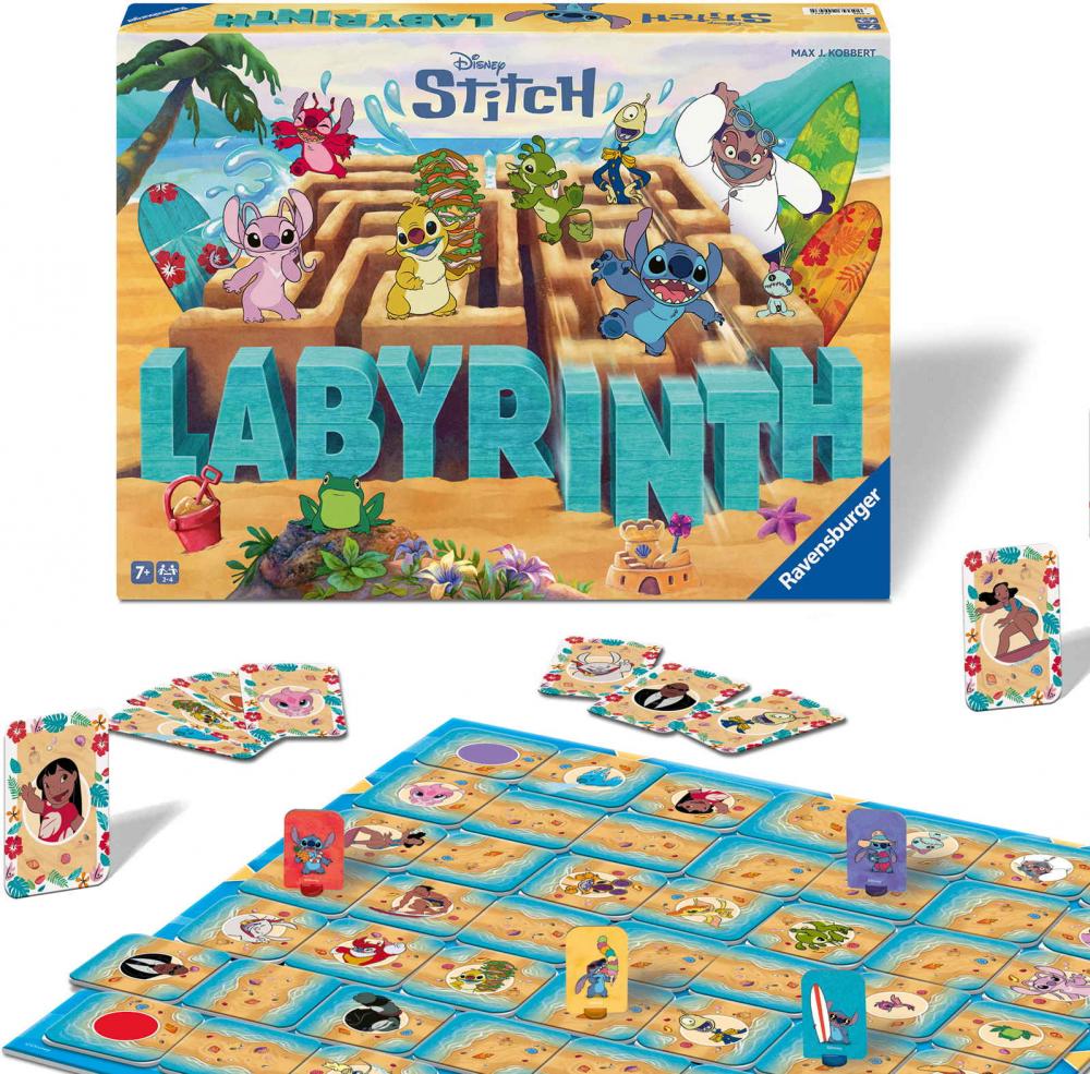 Ravensburger Familienspiel Such- und Schiebespiel Stitch Labyrinth 24943