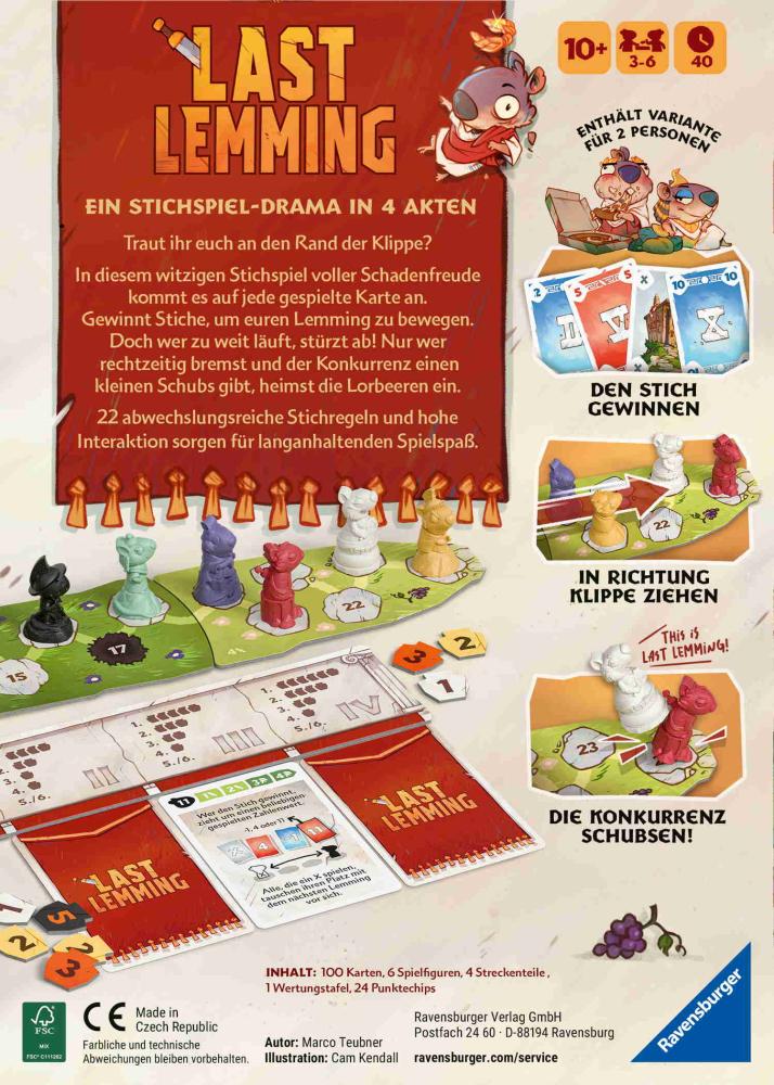 Ravensburger Familienspiel Wettlaufspiel Last Lemming 25029