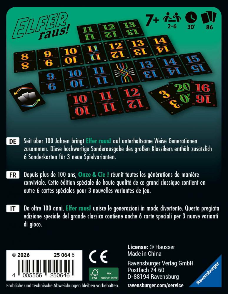 Ravensburger Kartenspiel Kartenspiel Elfer raus! Special Edition 25064