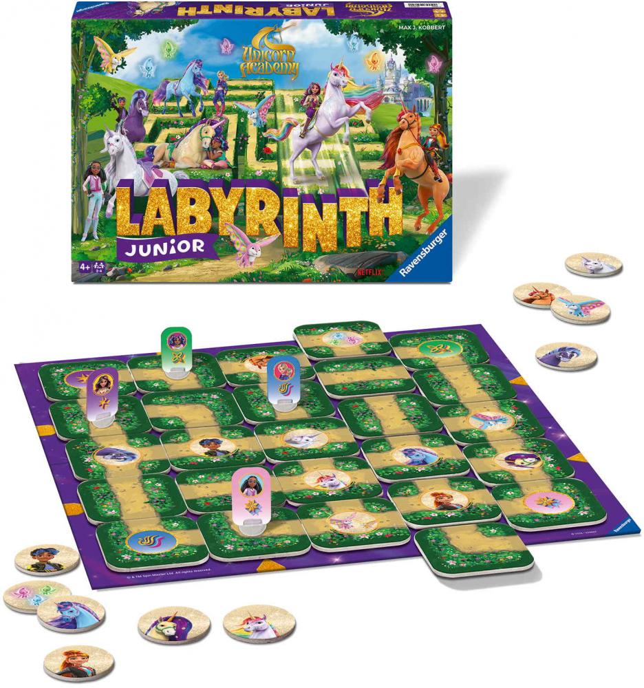 Ravensburger Kinderspiel Such- und Schiebespiel Unicorn Academy Junior Labyrinth 25079