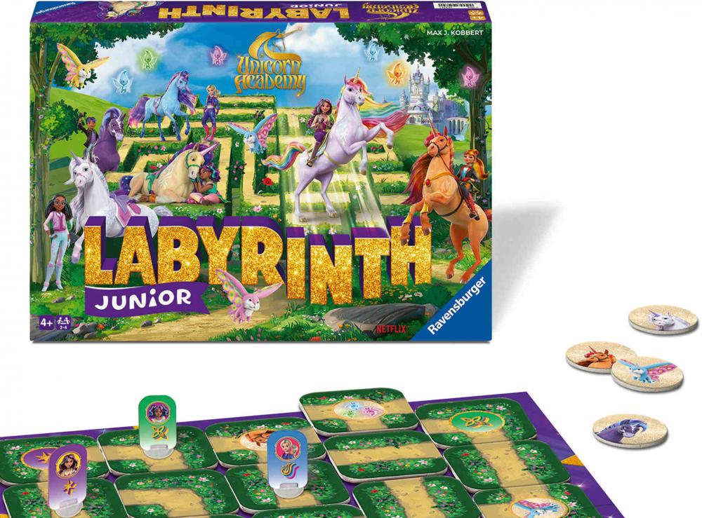 Ravensburger Kinderspiel Such- und Schiebespiel Unicorn Academy Junior Labyrinth 25079