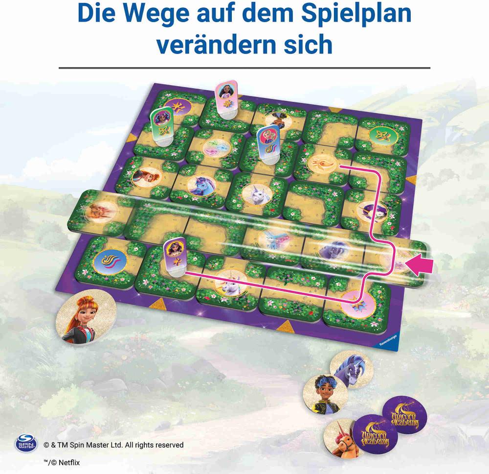 Ravensburger Kinderspiel Such- und Schiebespiel Unicorn Academy Junior Labyrinth 25079