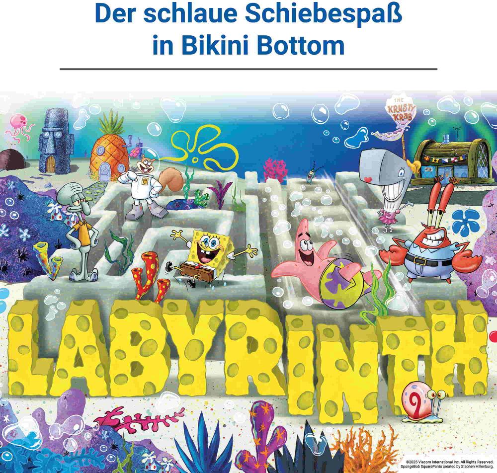 Ravensburger Familienspiel Such- und Schiebespiel SpongeBob Labyrinth 25090