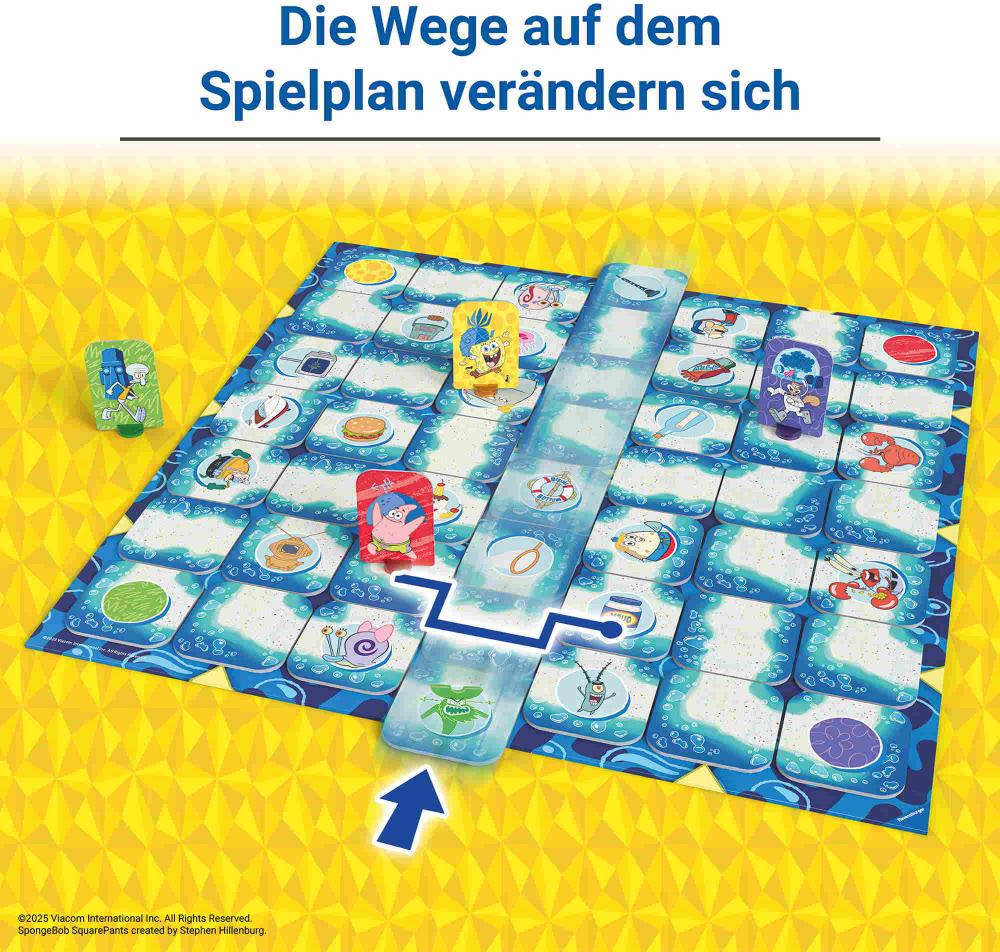 Ravensburger Familienspiel Such- und Schiebespiel SpongeBob Labyrinth 25090