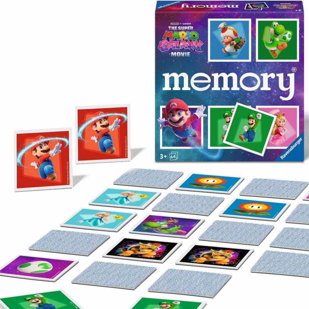 64 Karten Ravensburger Kinderspiel Kartenlegespiel memory The Super Mario Galaxy Movie 25105