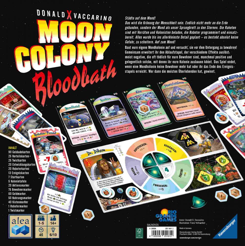 Ravensburger Familienspiel Alea Strategiespiel Moon Colony Bloodbath 25161