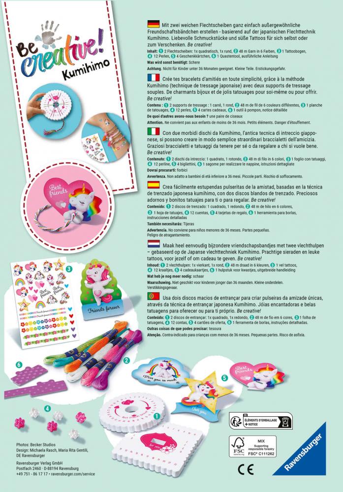 Ravensburger Be Creative Mini Kumihimo & Tattoos 25540