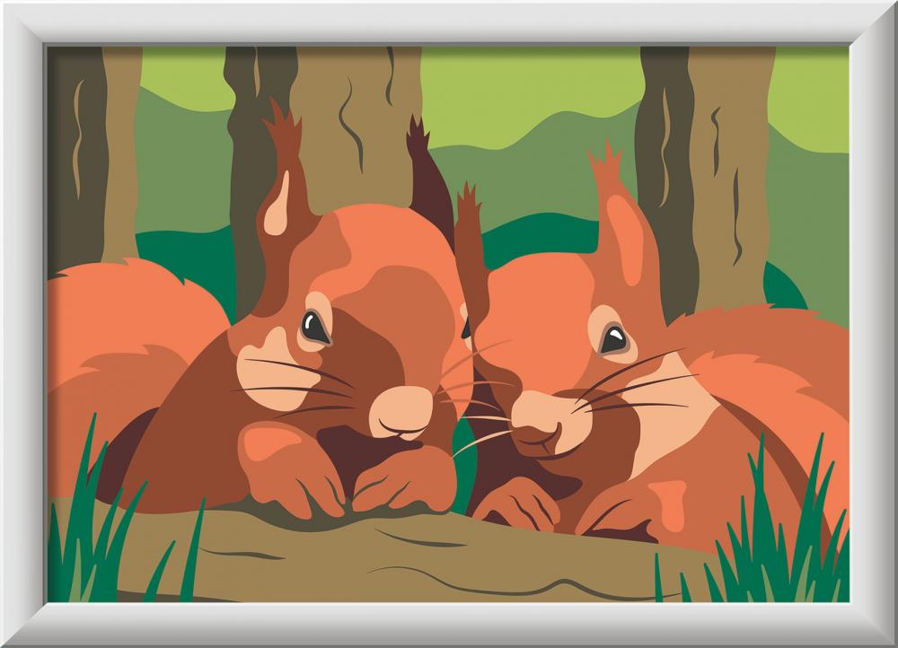 Ravensburger Malen nach Zahlen CREART Serie E Kuschelnde Eichhörnchen 25882