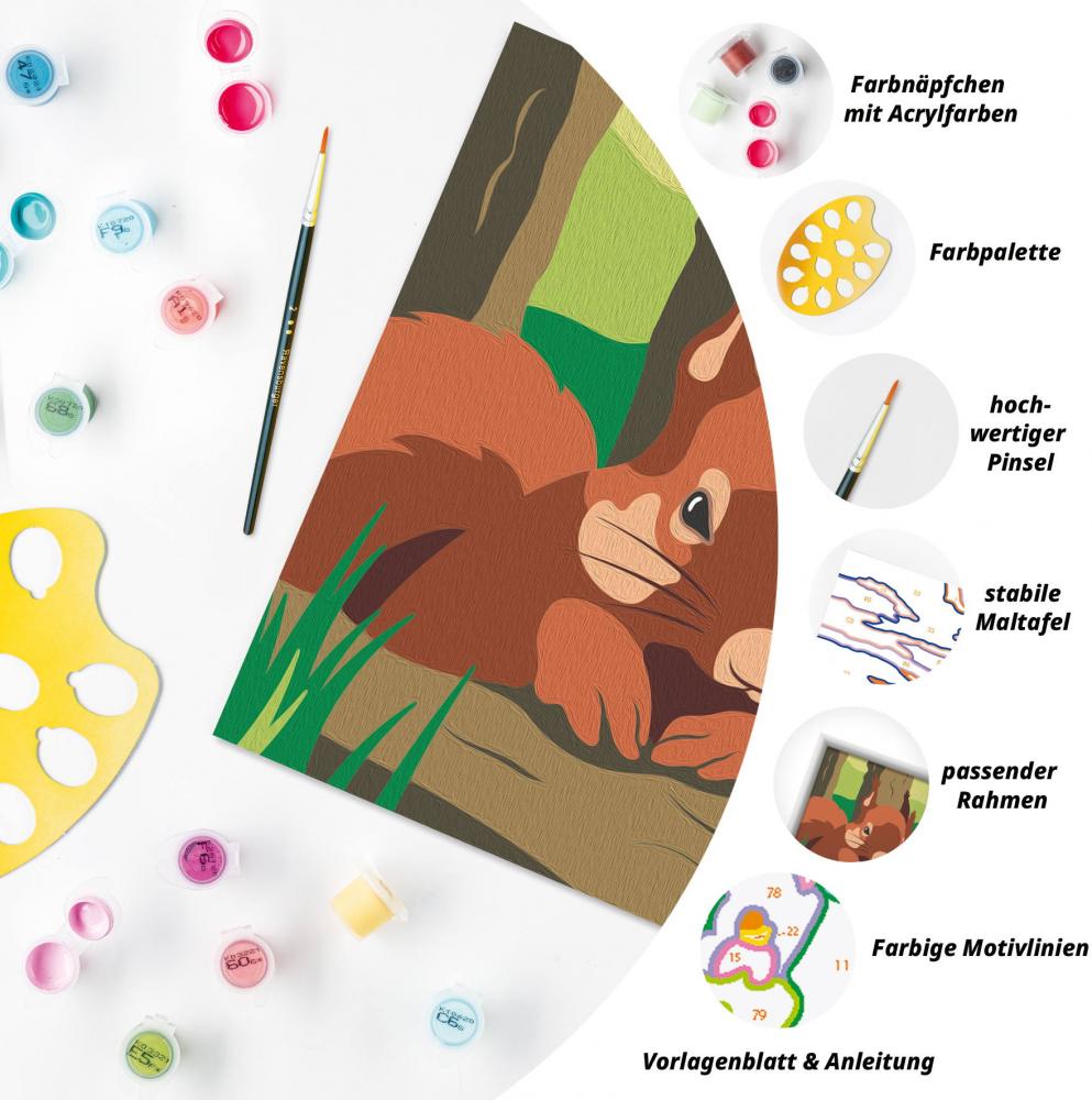 Ravensburger Malen nach Zahlen CREART Serie E Kuschelnde Eichhörnchen 25882