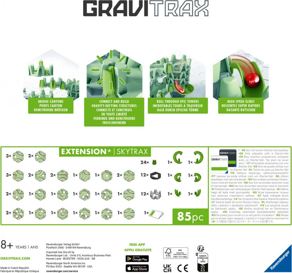 Ravensburger Kugelbahn GraviTrax BASE Extension Skytrax 27483