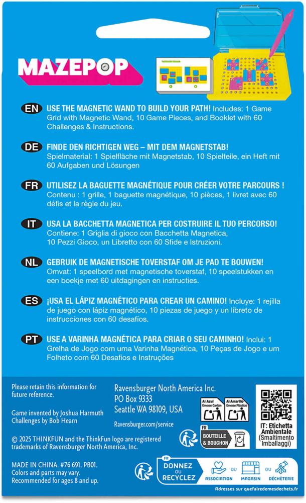 Thinkfun Familienspiel Logikspiel MAZEPOP 76691
