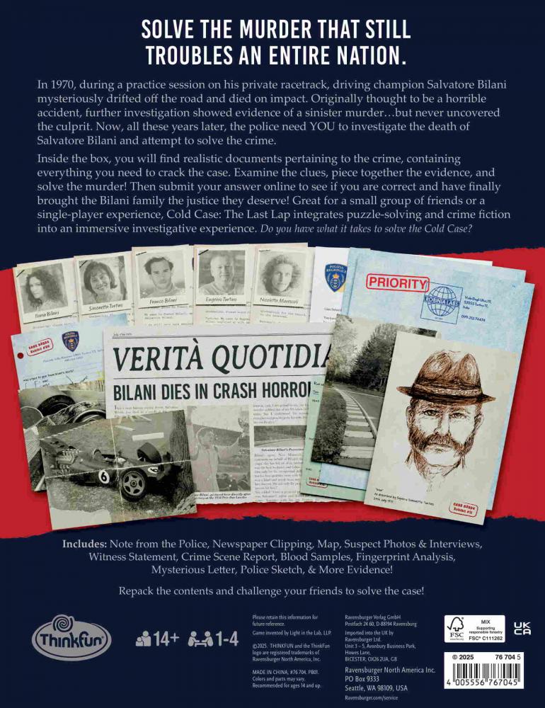 Thinkfun Familienspiel Logikspiel Cold Case Die letzte Runde 76704
