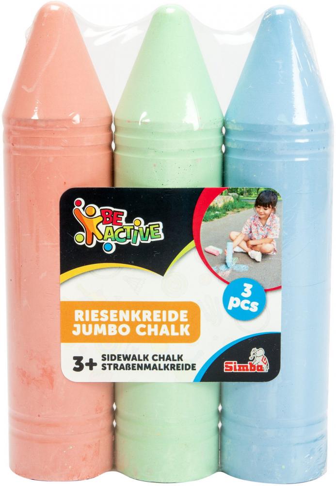 Simba Outdoor Straßenmalkreide Be Active 3 Straßenmalkreiden Jumbo Blau, Rot, Grün 106336213