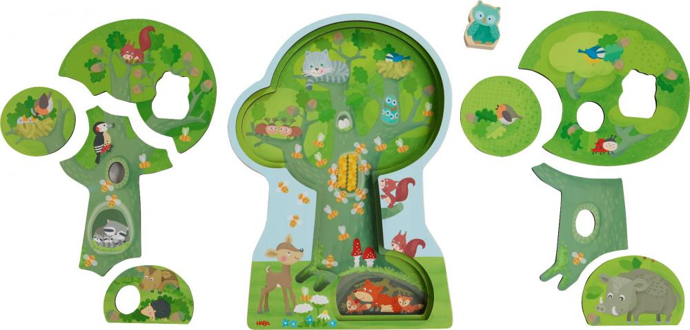 9 Teile HABA Kinder Holzpuzzle Waldtiere 1306939001