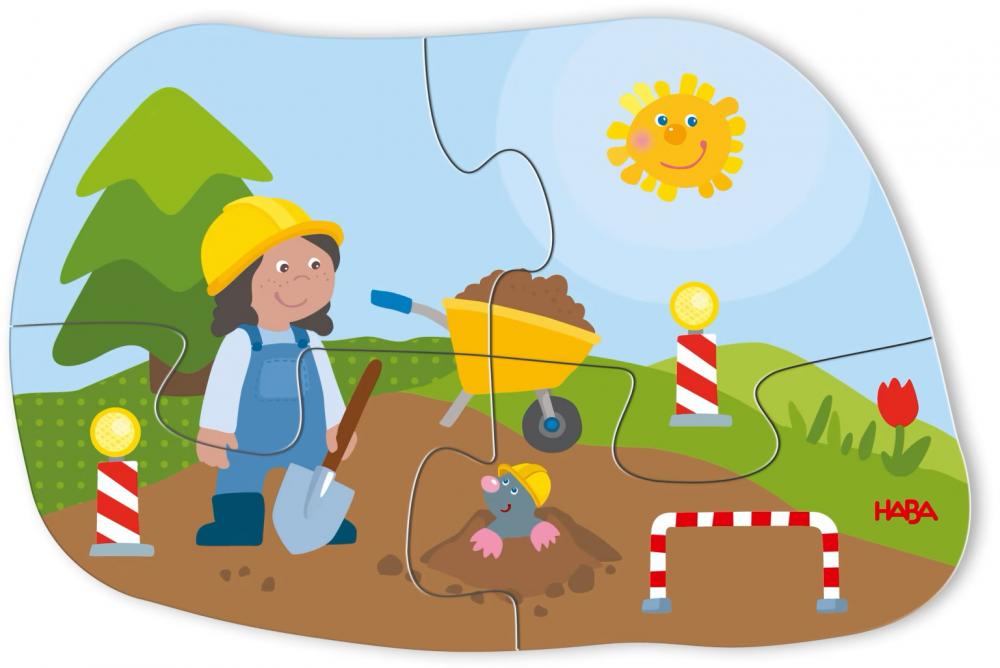 2, 3, 4 Teile HABA Kinder Puzzle 6 erste Puzzles Baustelle 1307184001