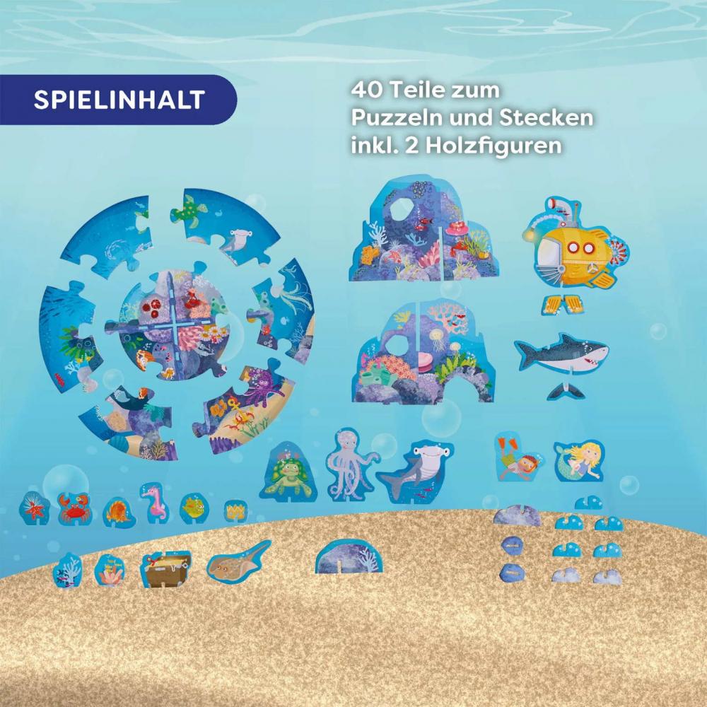 36 Teile Haba 3D Puzzle Unter Wasserwelt mit 2 Holzfiguren 1307179001