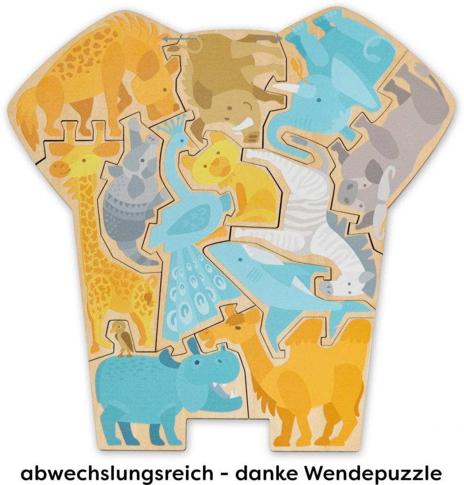 12 Teile HABA Kinder Puzzle 2 in 1 Elefant 2011068001