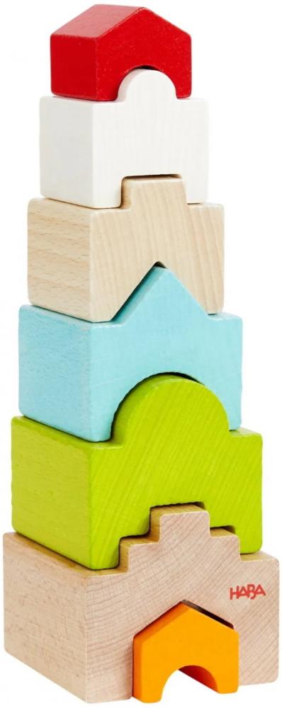 HABA Motorikspielzeug Stapelturm Haus auf Haus aus Holz 2011045001