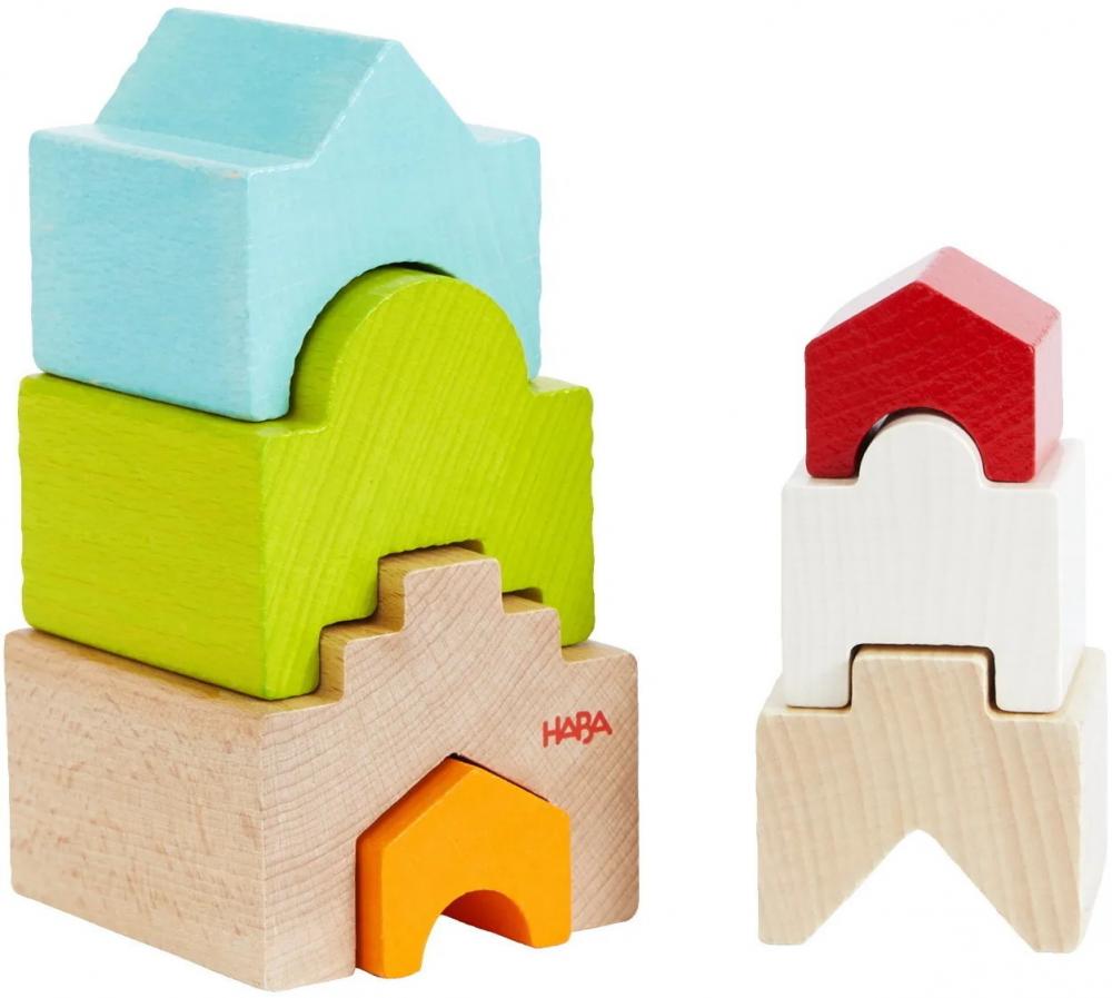 HABA Motorikspielzeug Stapelturm Haus auf Haus aus Holz 2011045001