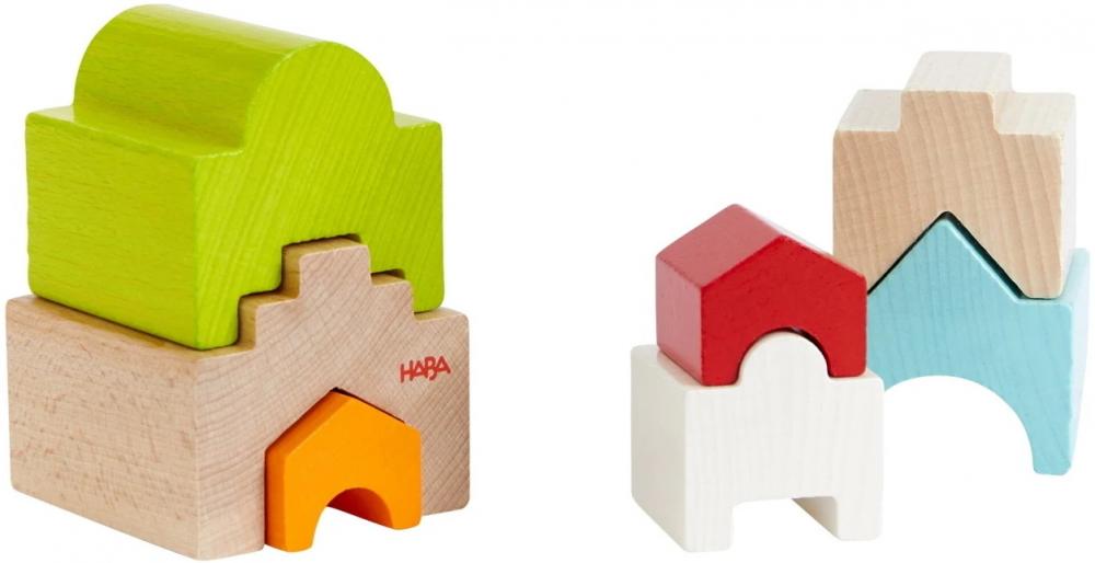 HABA Motorikspielzeug Stapelturm Haus auf Haus aus Holz 2011045001