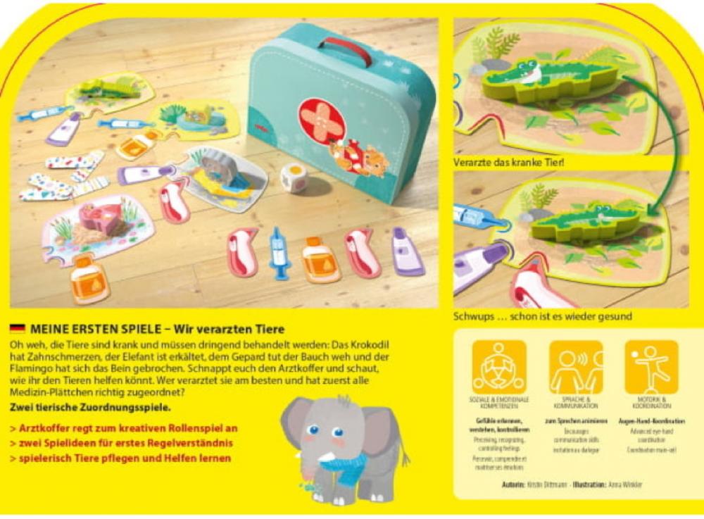 HABA Kinderspiel Aktionsspiel Meine ersten Spiele Wir verarzten Tiere 2011719001