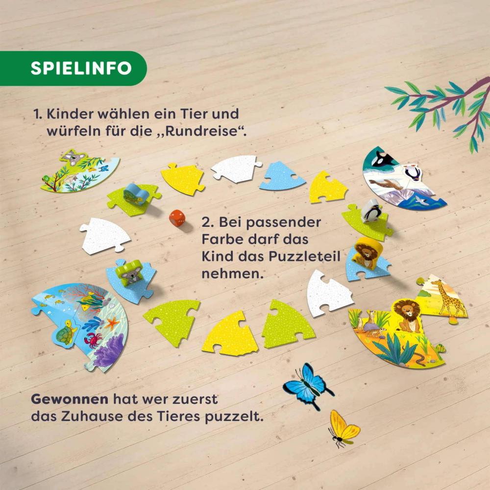 HABA Kinderspiel Suchspiel Game meets Puzzle Wo leben Löwe & Co.? 2011724001