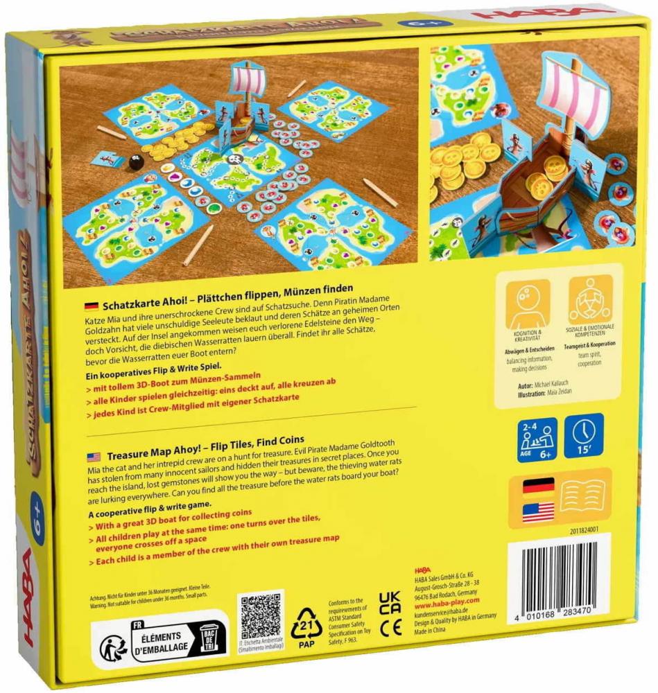 HABA Kinderspiel Wettlaufspiel Schatzkarte Ahoi! 2011824001