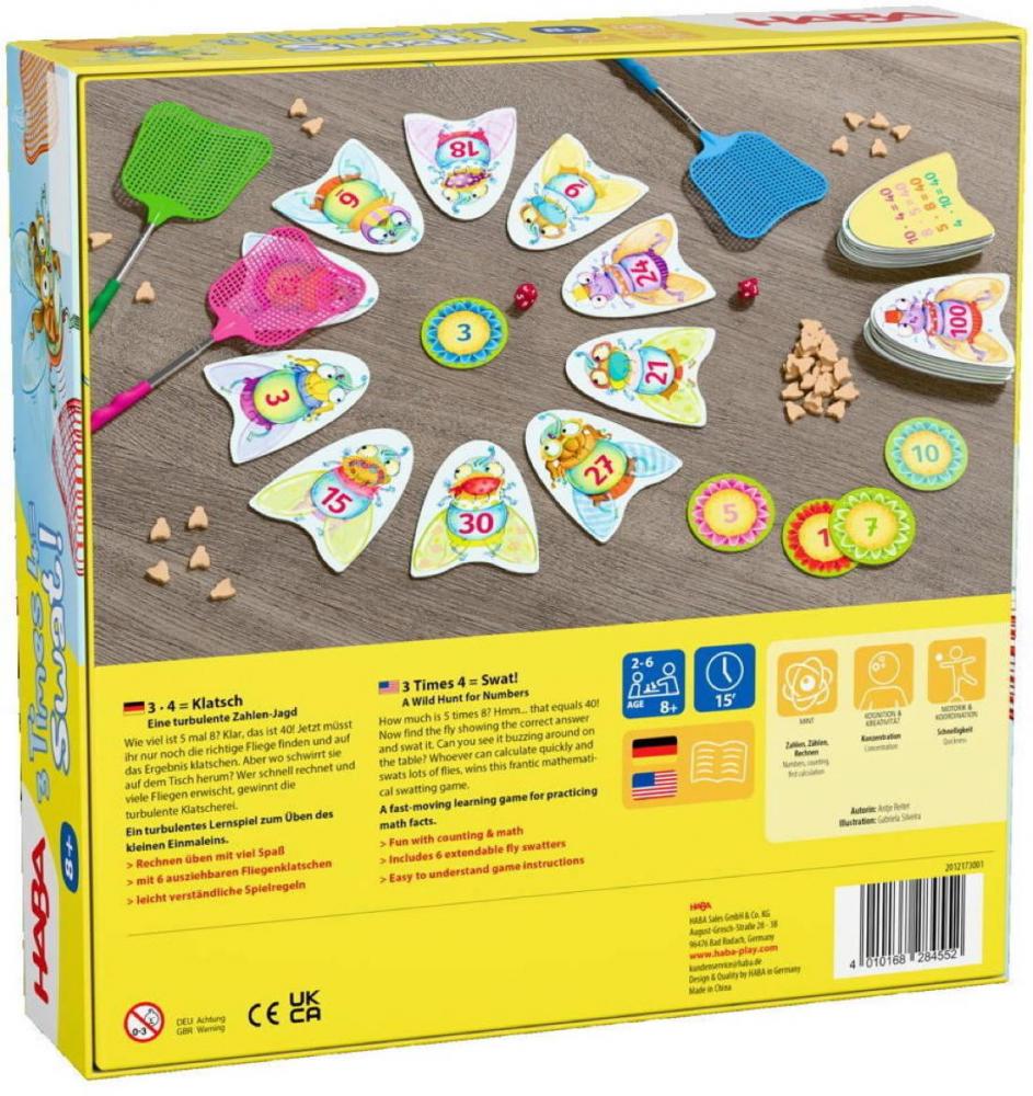 HABA Kinderspiel Lernspiel 3 x 4 = Klatsch Rechenspiel Mathematik-Spiel 2012173001