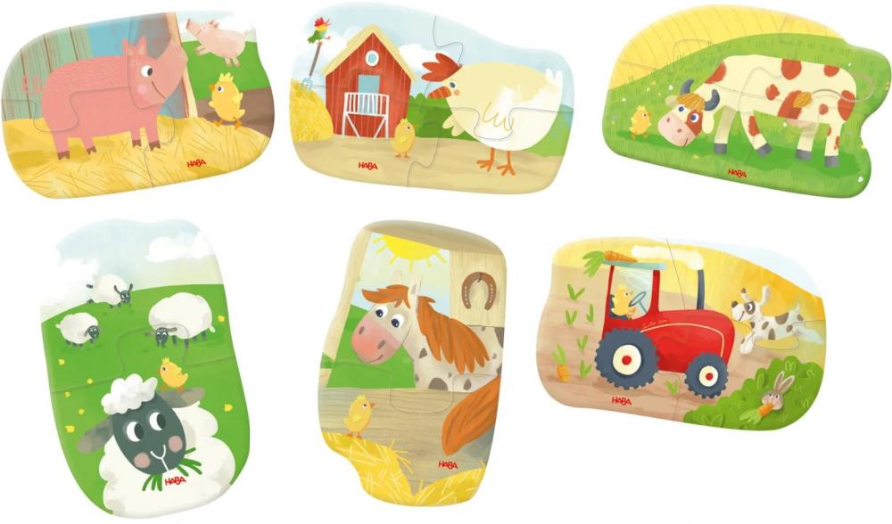 2, 3, 4 Teile HABA Kinder Puzzle 6 erste Puzzles Bauernhof 2012185002