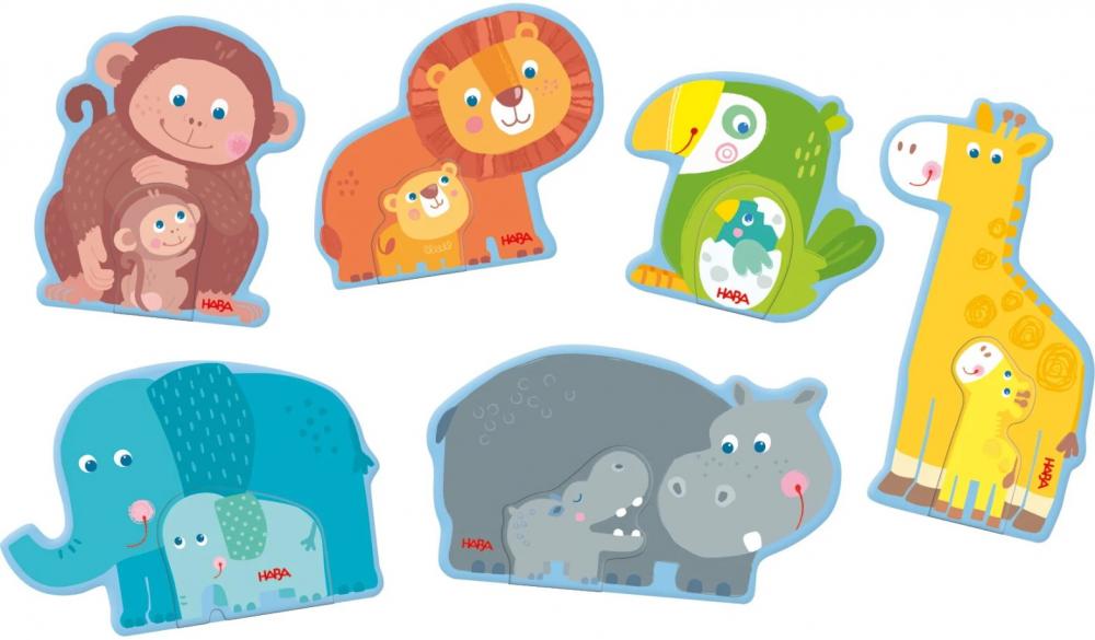 2, 3, 4 Teile HABA Kinder Puzzle 6 erste Puzzles Tierfamilie 2012185003