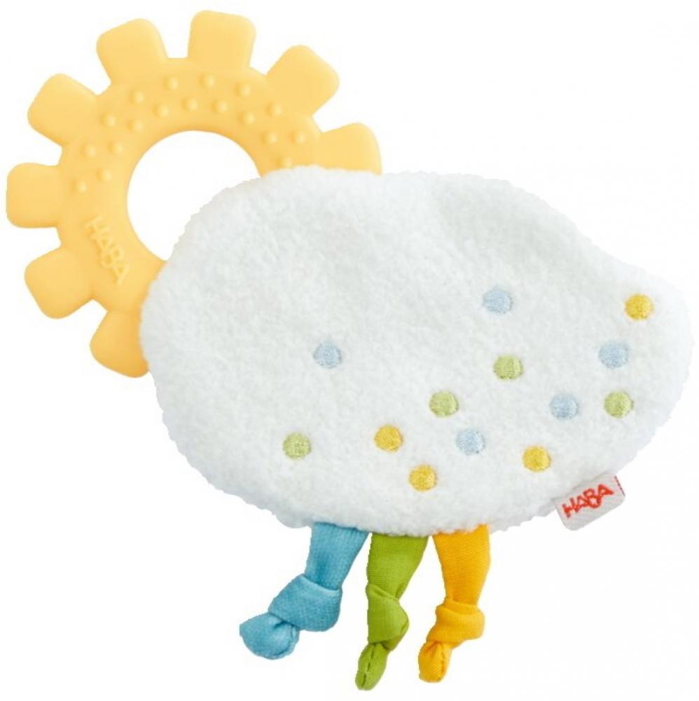 HABA Babywelt Baby-Spiel-Set Gans 3in1 mit Schnullerkette 2012332001