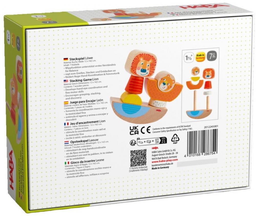 HABA Motorikspielzeug Steckspiel Löwe 2012245001