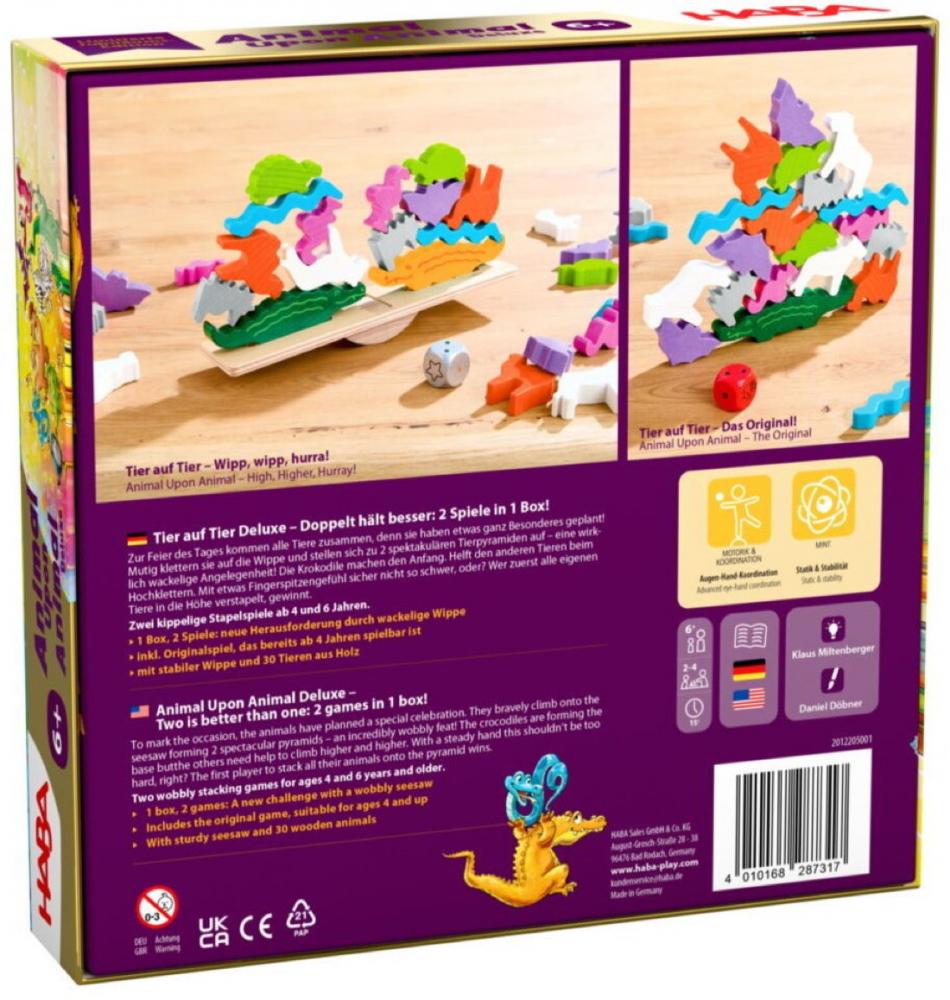 HABA Kinderspiel Motorikspiel Tier auf Tier Deluxe 2012205001