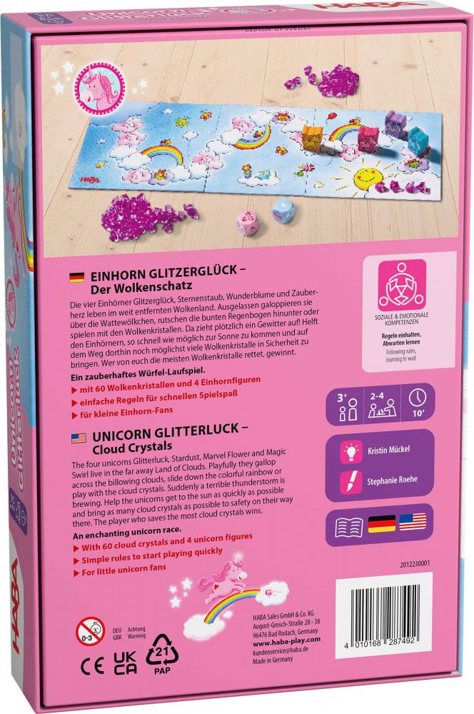 HABA Mitbringspiel Wettlaufspiel Einhorn Glitzerglück Der Wolkenschatz 2012230001