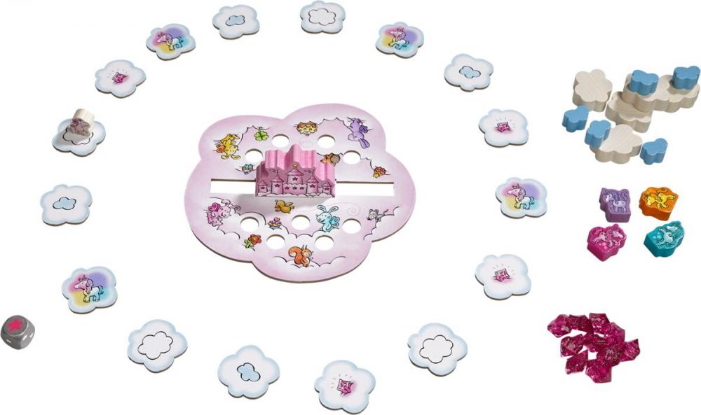 HABA Kinderspiel Wettlaufspiel Einhorn Glitzerglück Wolkenstapelei 2012232001