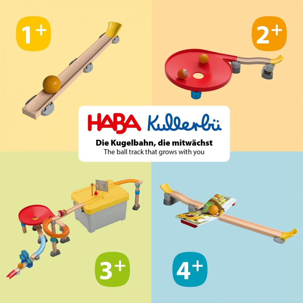 HABA Kugelbahn Grundpackung Kullerbü Kugelbahn Baukasten 58 Teile 2011789001