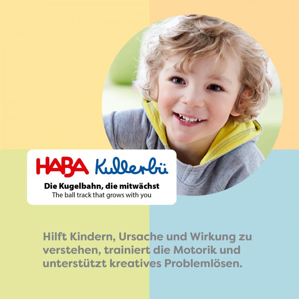 HABA Kugelbahn Grundpackung Kullerbü Kugelbahn Baukasten 58 Teile 2011789001
