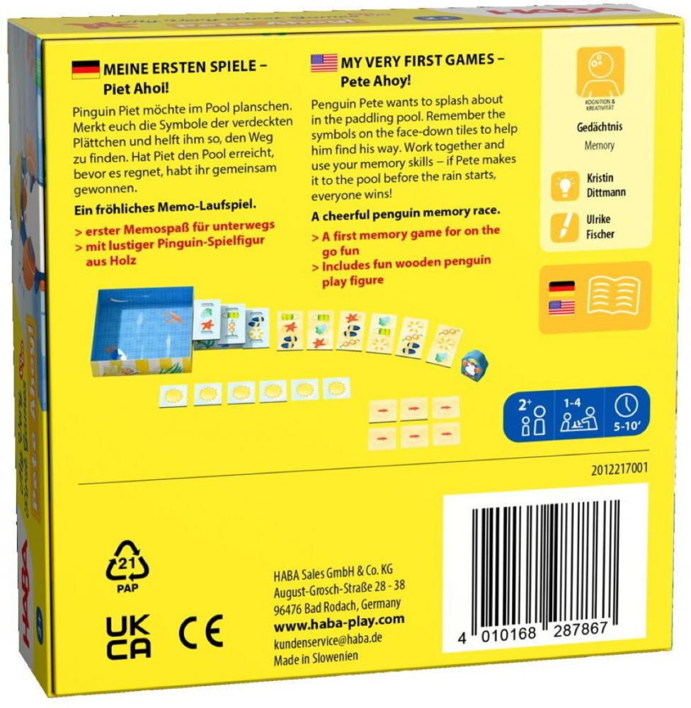 HABA Mitbringspiel Gedächtnisspiel Meine ersten Spiele To Go - Piet ahoi! 2012217001