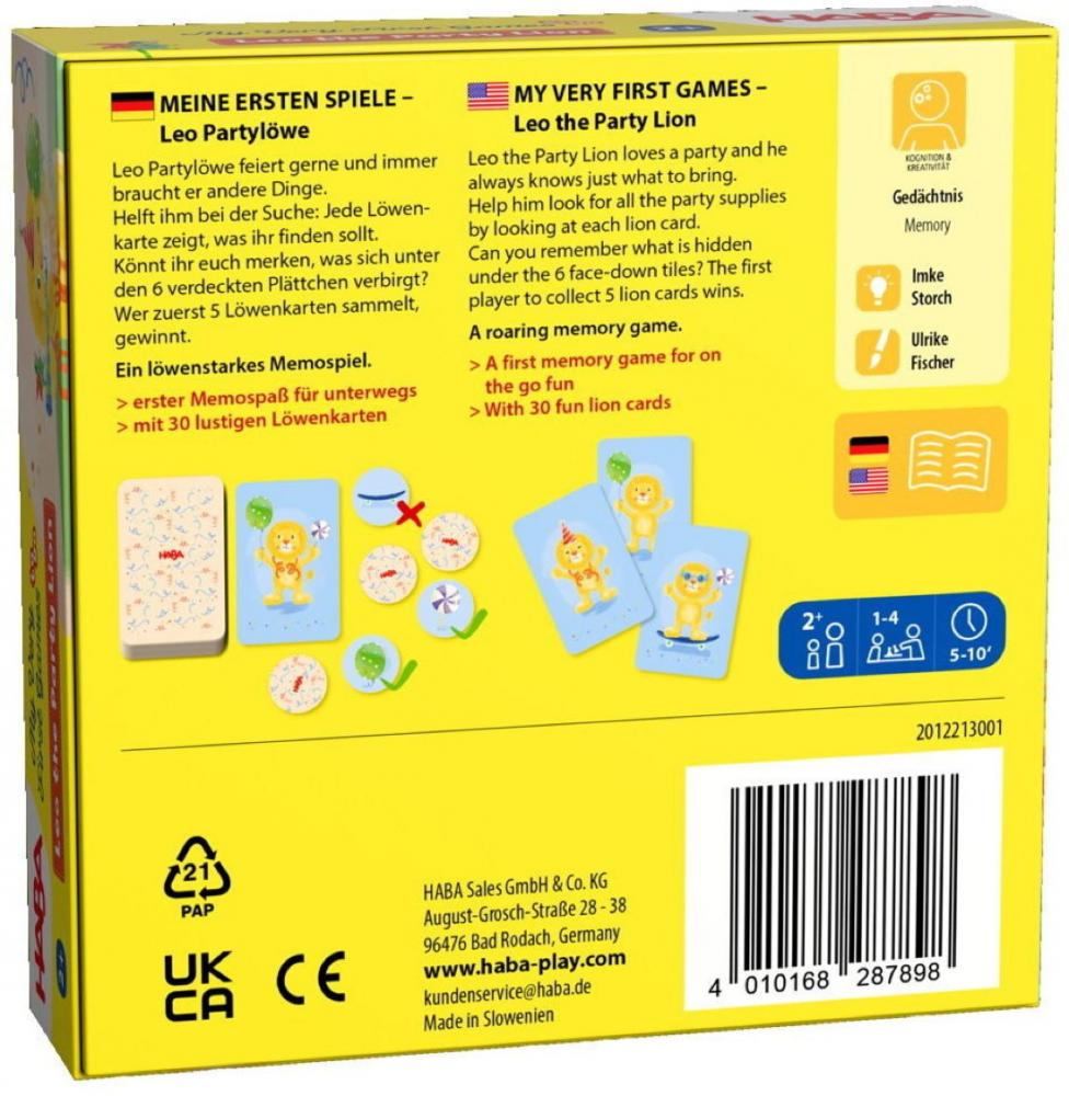 HABA Kinderspiel Wettlaufspiel Meine ersten Spiele To Go Leo Partylöwe 2012213001