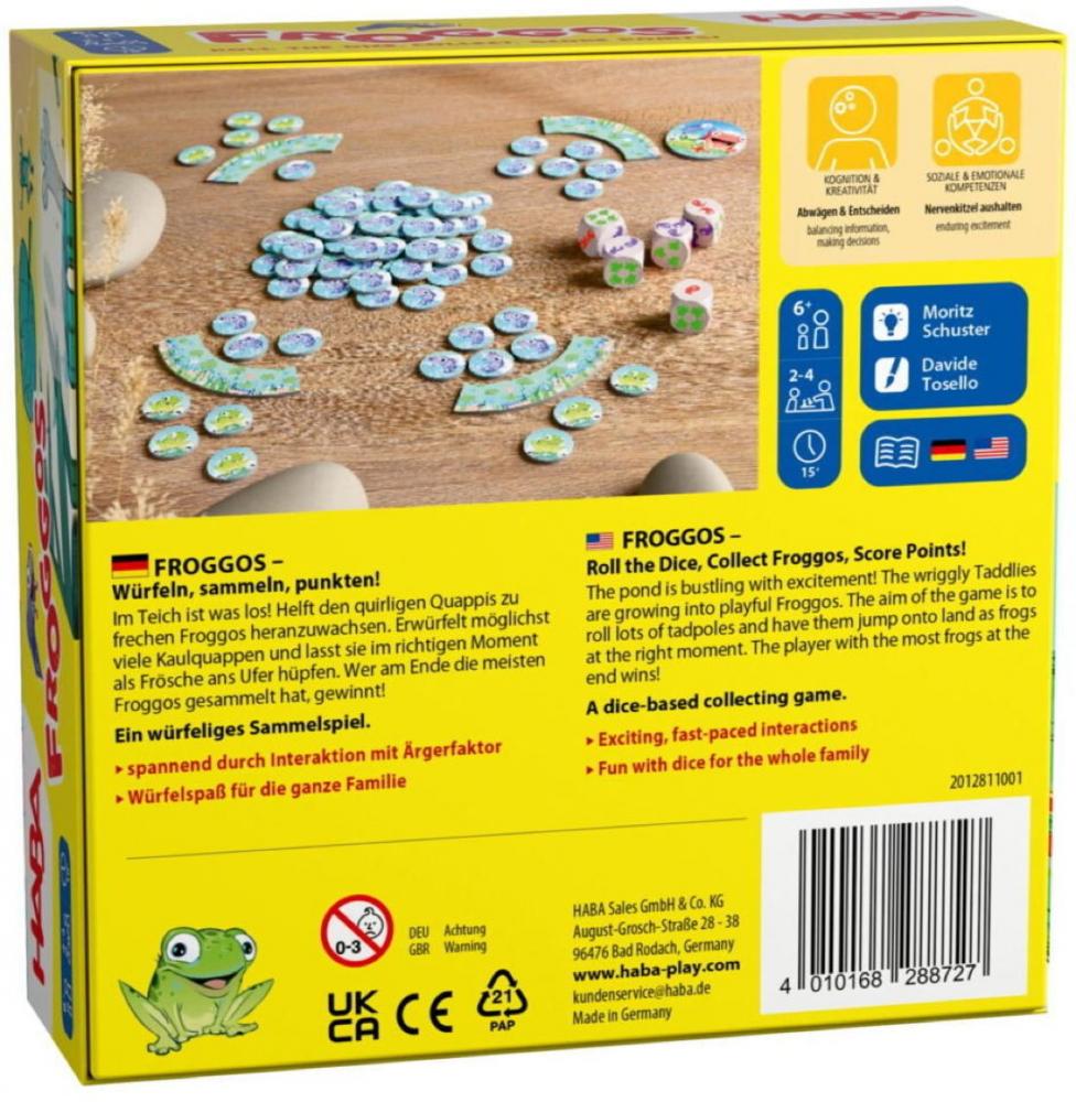 HABA Kinderspiel Würfelspiel Froggos Sammelspiel Würfelspiel 2012811001