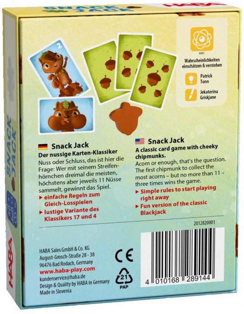 HABA Mitbringspiel Kartenspiel Snack Jack 2012820001