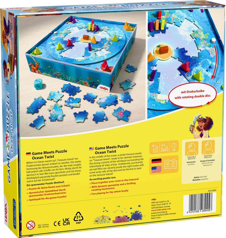 HABA Kinderspiel Aktionsspiel GAME MEETS PUZZLE Ocean Twist 2012216001