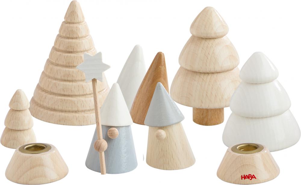 HABA Dekoration Weihnachten Kerzenständer Set Wichtelwald 2012293001