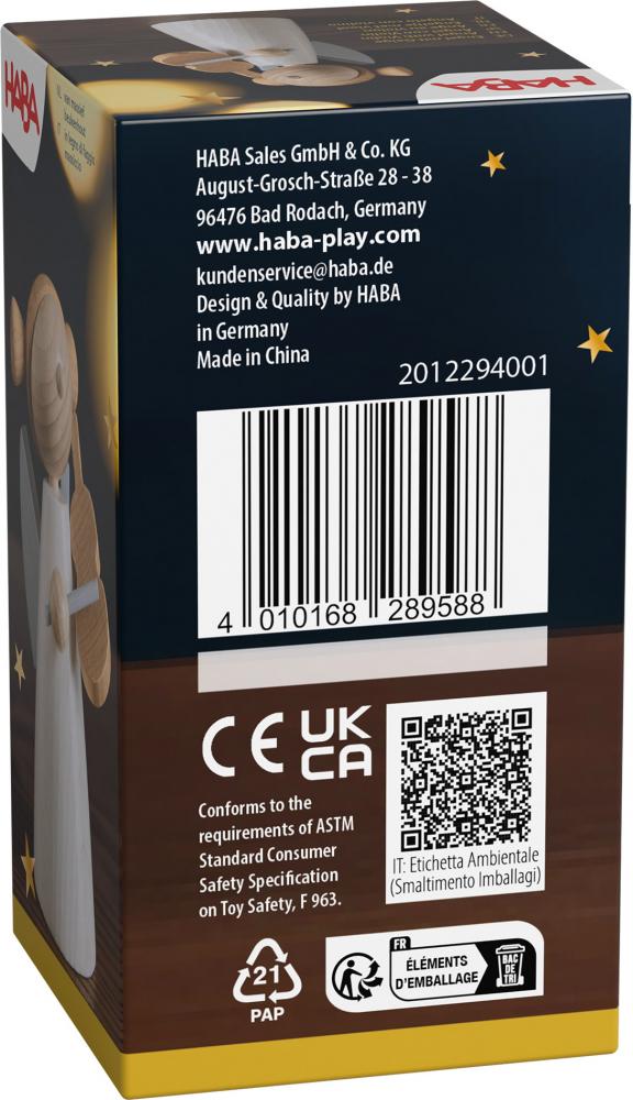 HABA Dekoration Weihnachten Engel mit Geige 2012294001