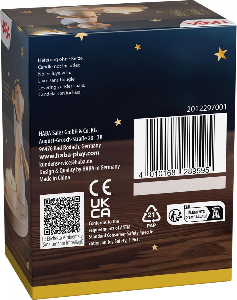 HABA Dekoration Weihnachten Engel mit Teelicht 2012297001