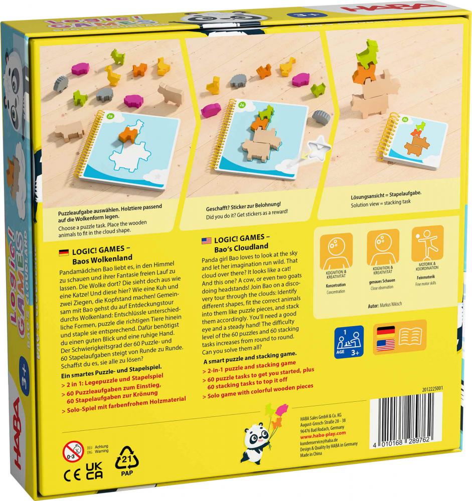 HABA Familienspiel Logikspiele Logic! GAMES Baos Wolkenland 2012225001