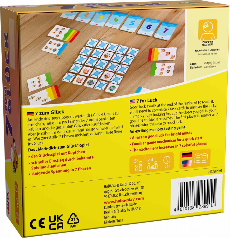 HABA Kinderspiel Wettlaufspiel 7 zum Glück 2012207001