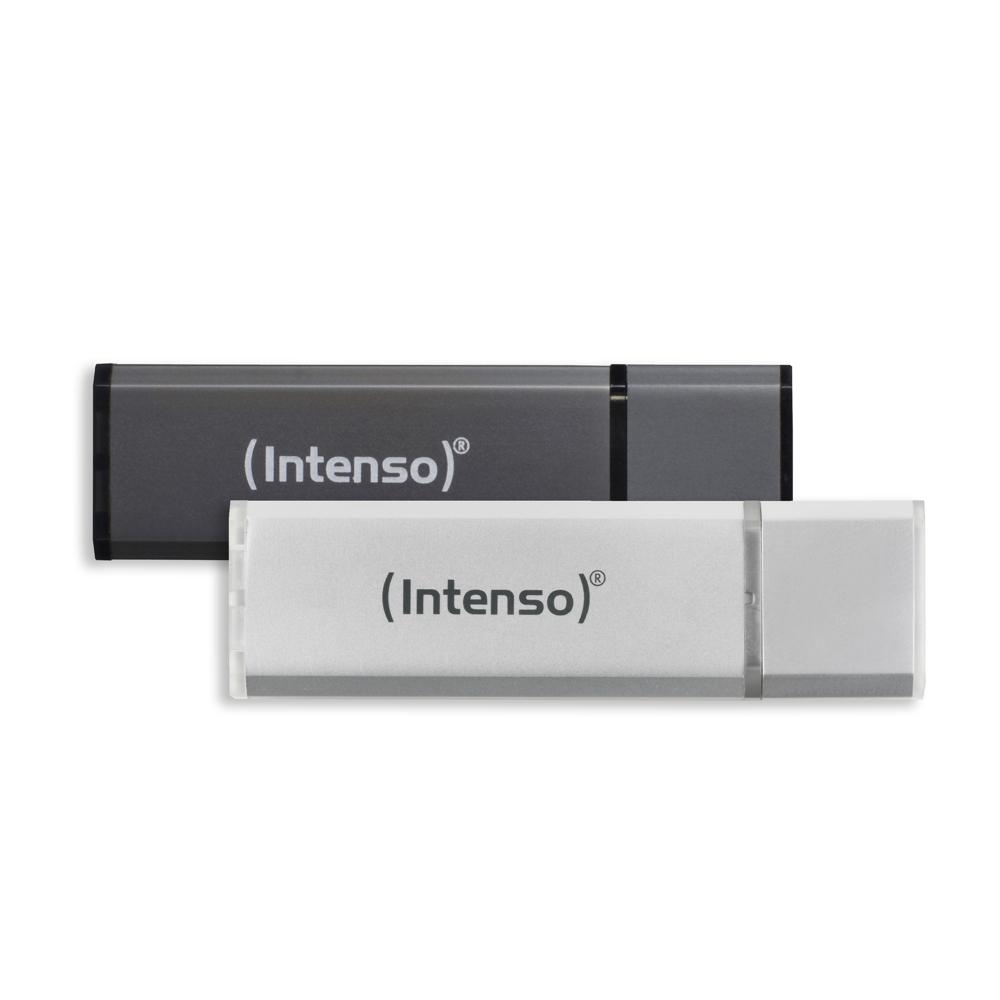 Intenso USB Stick 32GB Speicherstick Alu Line silber, anthrazit 2er Pack