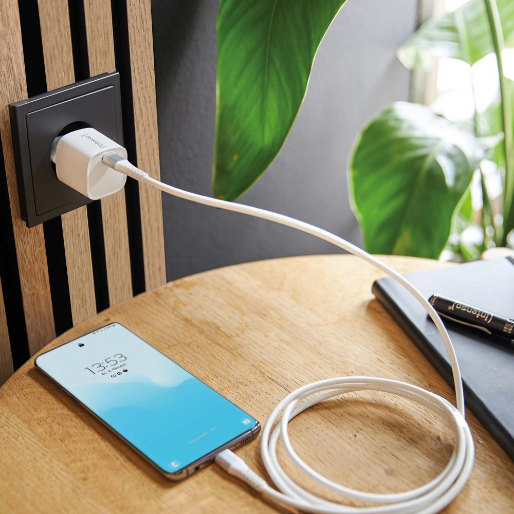 Intenso Ladegerät Power Adapter 30 Watt W30C² GaN 1x USB-C für 1 Gerät weiß